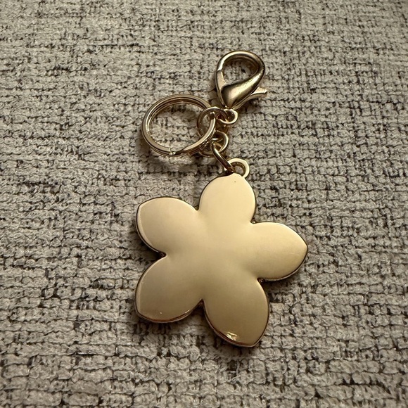Gold and Teal Flower Keychain Bag Charm. NWOT - Picture 3 of 5